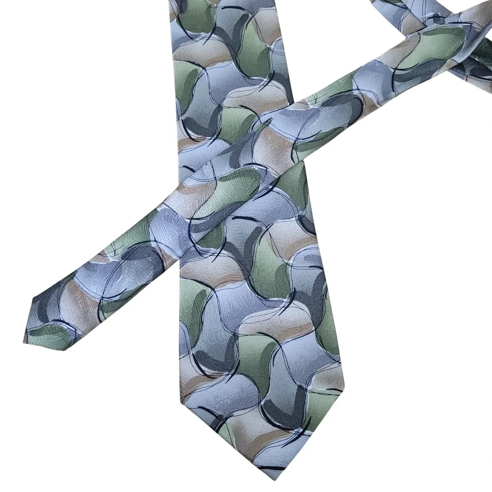 J Garcia Mens Abstract Swirl Silk Necktie Collection Fifty Three